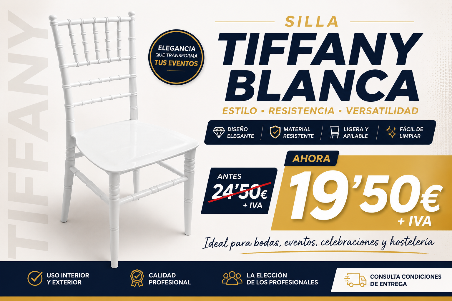 Silla Tiffany Blanca EN VENTA